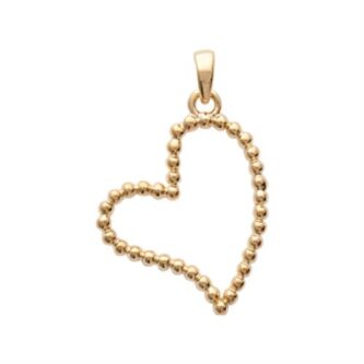 Pendentif Plaqué Or Jaune Coeur Perlé