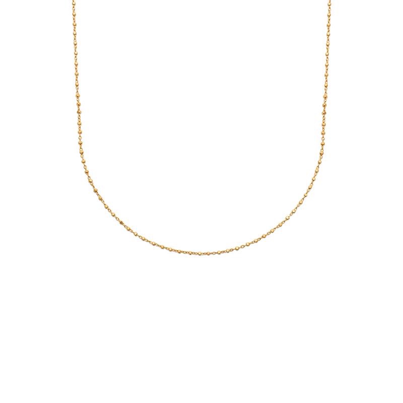 Collier Plaqué Or Jaune et Boules Carrées