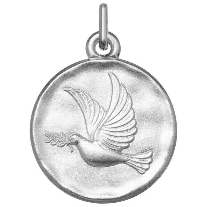 Médaille Argent 925/1000 Ronde Colombe Diamètre 18mm