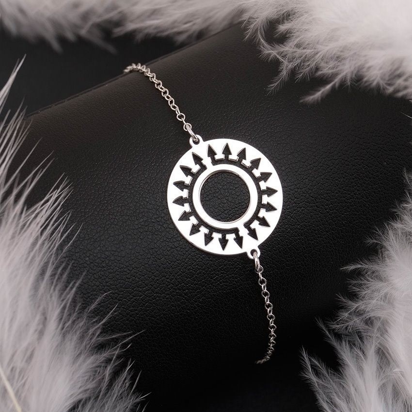 Bracelet Argent 925/1000 Rhodié Motif Indien Navaro