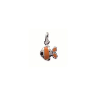 Pendentif Argent 925/1000 Rhodié Poisson et Émail