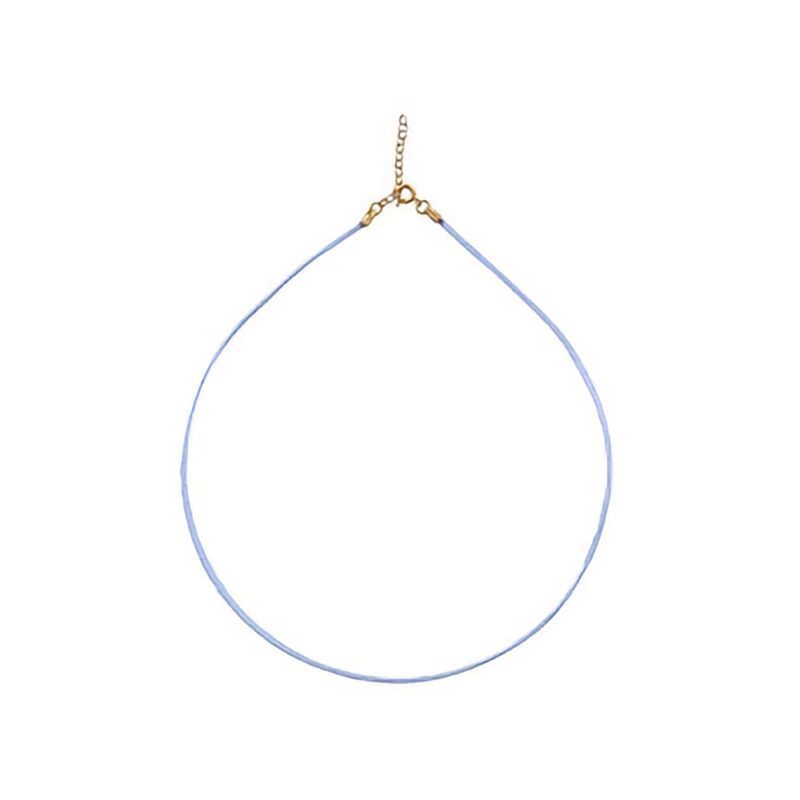 Chaine Plaqué Or Jaune Cordon Bleu Ciel Longueur 40+5cm