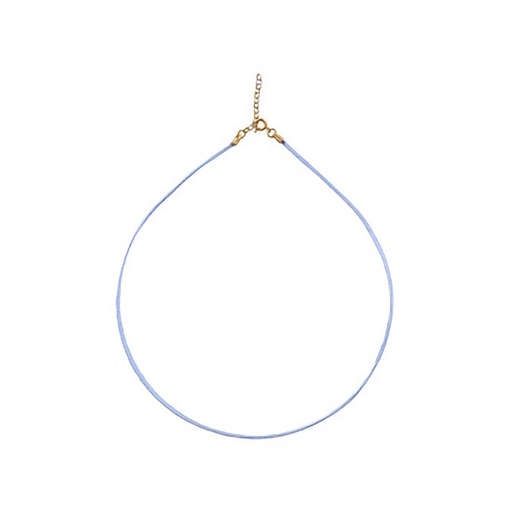Chaine Plaqué Or Jaune Cordon Bleu Ciel Longueur 40+5cm