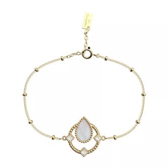 Bracelet Chaine Les Georgettes Précieuse Constance Nacre et Oxydes Finition Dorée 16mm