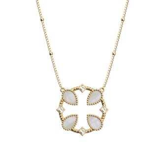 Collier Sautoir Les Georgettes Précieuse Constance Nacre et Oxydes Finition Dorée 25mm