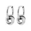 Créoles Fashion Steel Acier Silver Anneaux Entrelacés Diamètre 14mm
