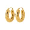 Créoles Fashion Steel Acier Gold Torsadées Fil 8mm Diamètre 30mm