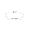 Bracelet Argent Rhodié 925/1000 Motif Infini et Oxyde Bleu Ciel
