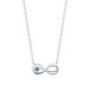 Collier Argent Rhodié 925/1000 Motif Infini et Oxyde Bleu Ciel