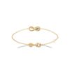Bracelet Plaqué Or Jaune Serpent Infini Oxyde Navette Bleu