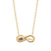 Collier Plaqué Or Jaune Serpent Infini Oxyde Navette Bleu