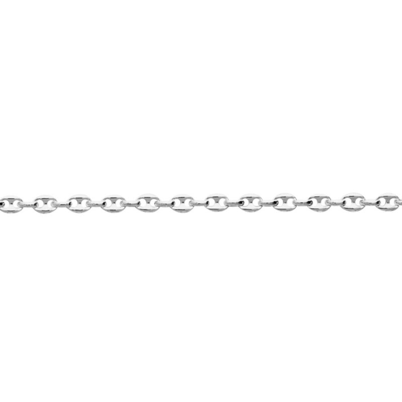 Chaine Argent Rhodié 925/1000 Maille Grain de café 3mm