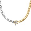 Collier Fashion Steel Acier Bicolore Maille Gourmette Largeur 10mm