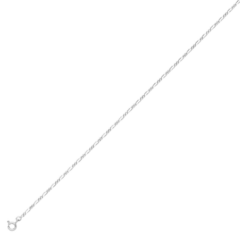 Chaine Argent Rhodié 925/1000 Maille Alternée 1+2 Figaro 1.7mm – Image 2
