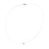 Collier Argent 925/1000 Rhodié Fil Nylon et Oxyde Serti Clos 4.7mm