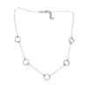 Collier Argent 925/1000 Rhodié Maille Jaseron Ovale et 5 motif Cercles