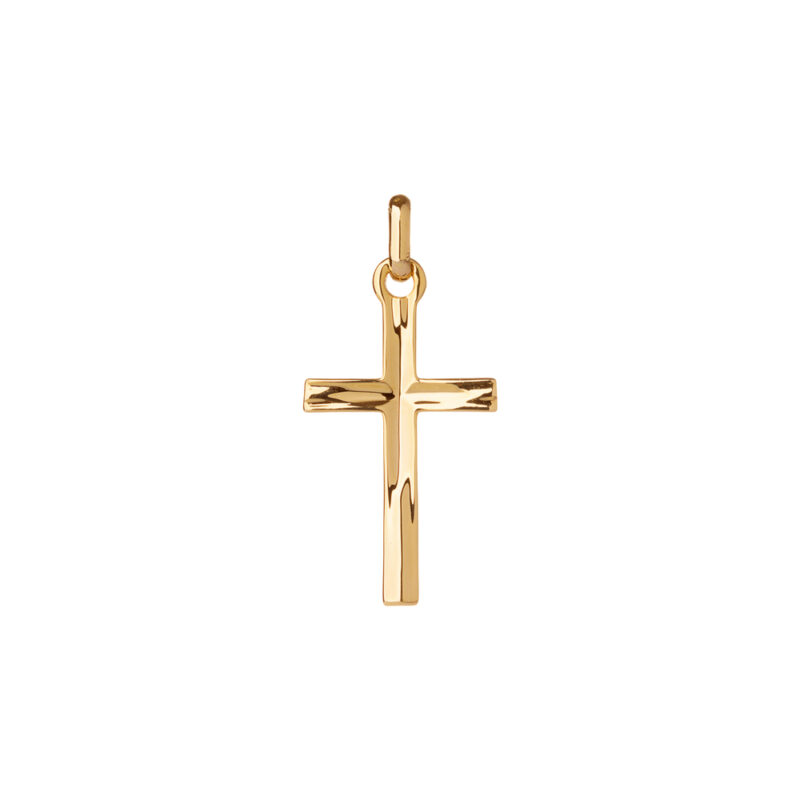Croix Plaqué Or Jaune Lapidée 18mm