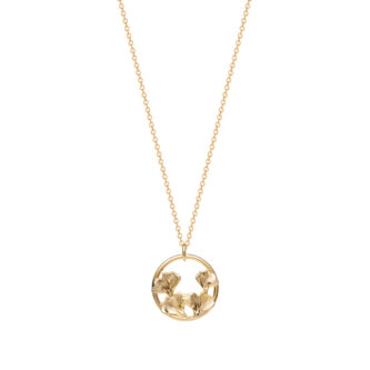 Collier Plaqué Or Jaune Feuilles de Ginkgo