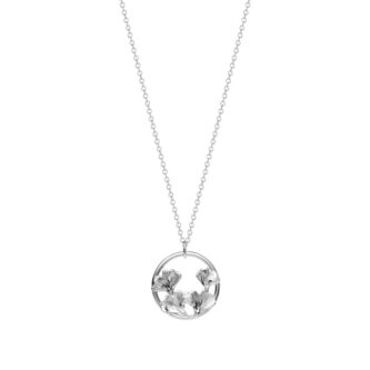 Collier Argent 925/1000 Rhodié Feuilles de Ginkgo