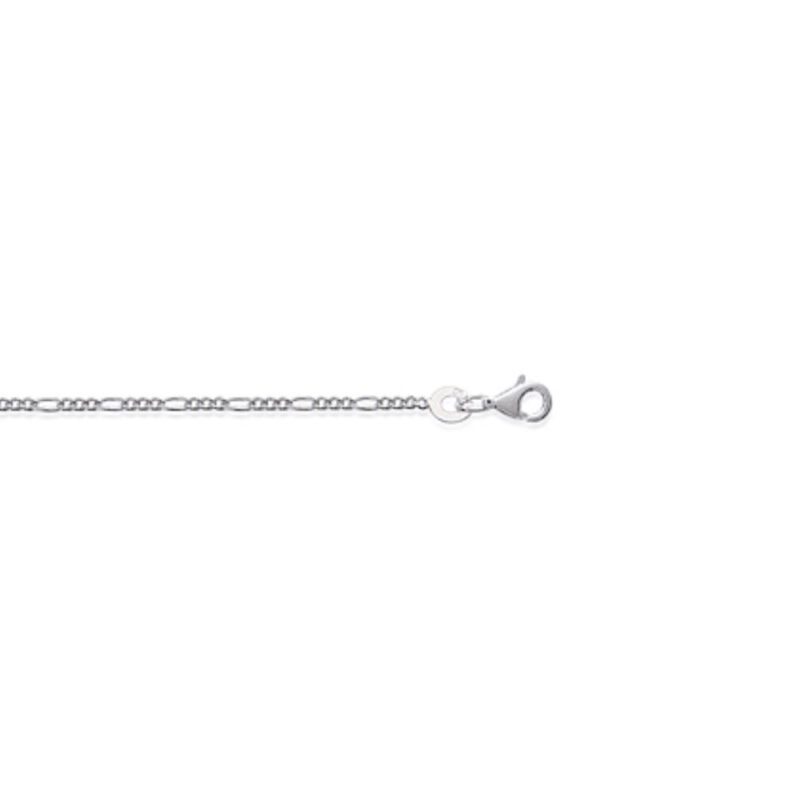 Chaine Argent Rhodié 925/1000 Maille Alternée 1+3 Figaro 1.4mm