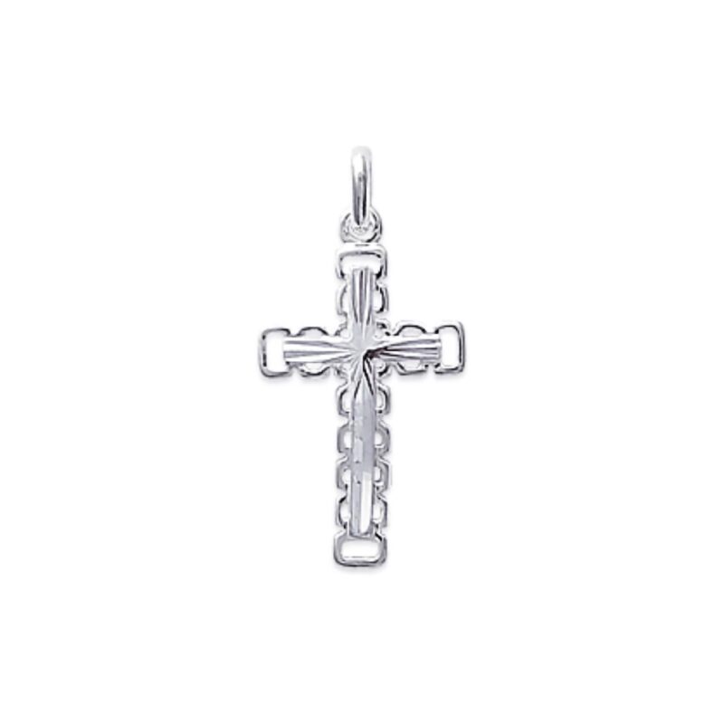Croix Argent 925/1000 Rhodié Stylisée 23mm