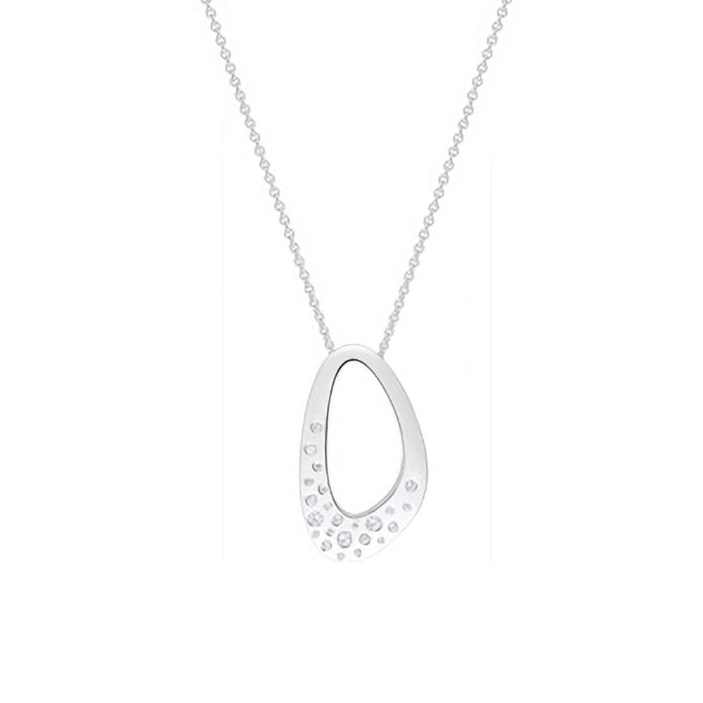 Collier Argent 925/1000 Rhodié Moderne et Oxydes
