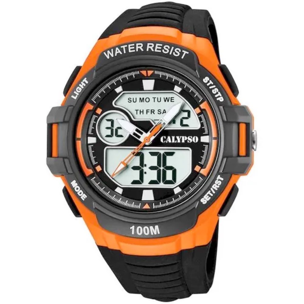 Montre Calypso Homme Ana-Digit Noir et Orange K5770/2