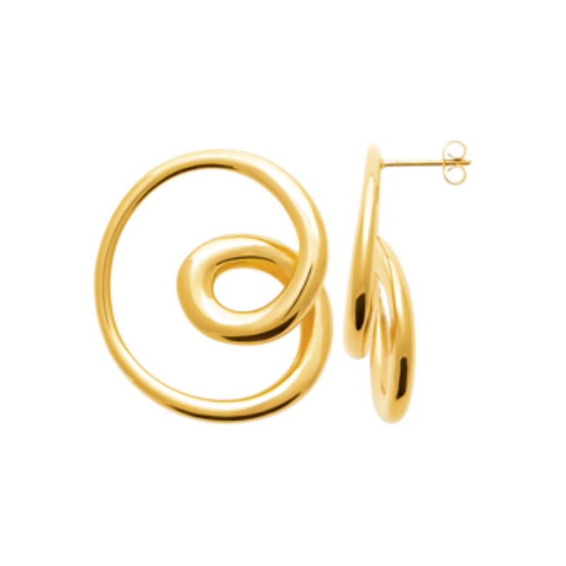 Boucles d'oreilles Fashion Steel Acier Gold Spirale 35mm – Image 2