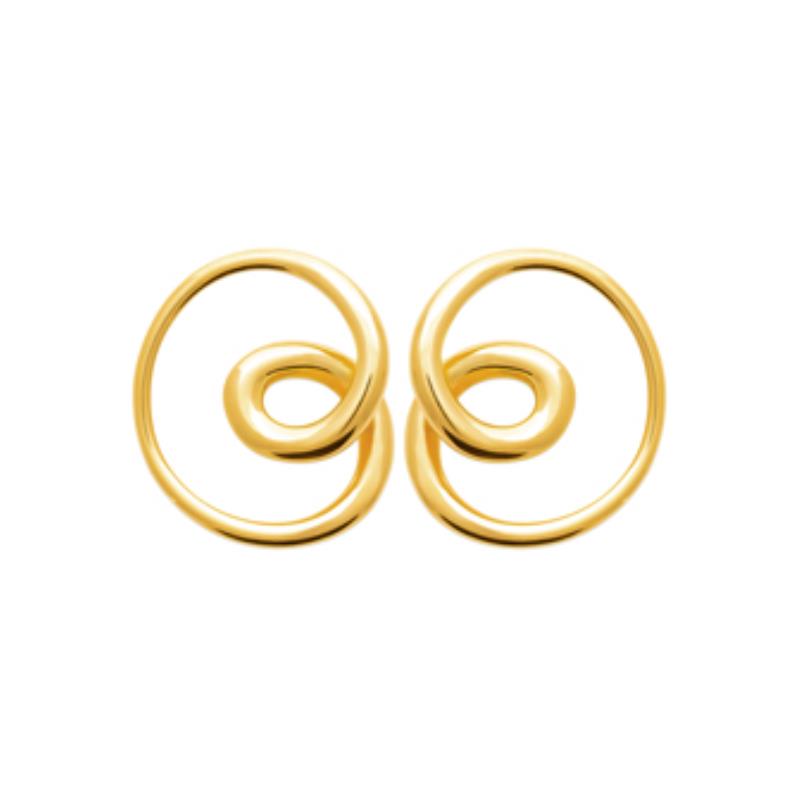 Boucles d'oreilles Fashion Steel Acier Gold Spirale 35mm