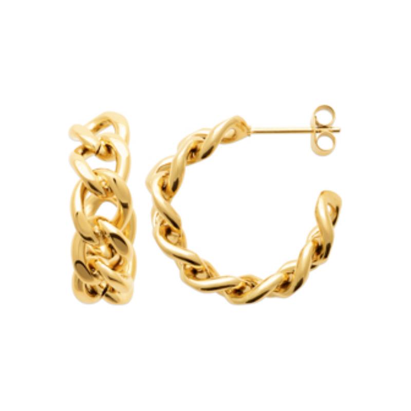 Créoles Fashion Steel Acier Gold Maillons Diamètre 20mm – Image 2