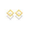 Boucles d'oreilles Or Bicolore 750/1000 Duo de Carré