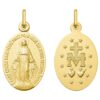 Médaille Ovale Or Jaune 750/1000 Vierge Miraculeuse 18mm