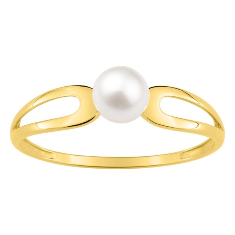 Bague Or Jaune 750/1000 Perle de Culture 5mm