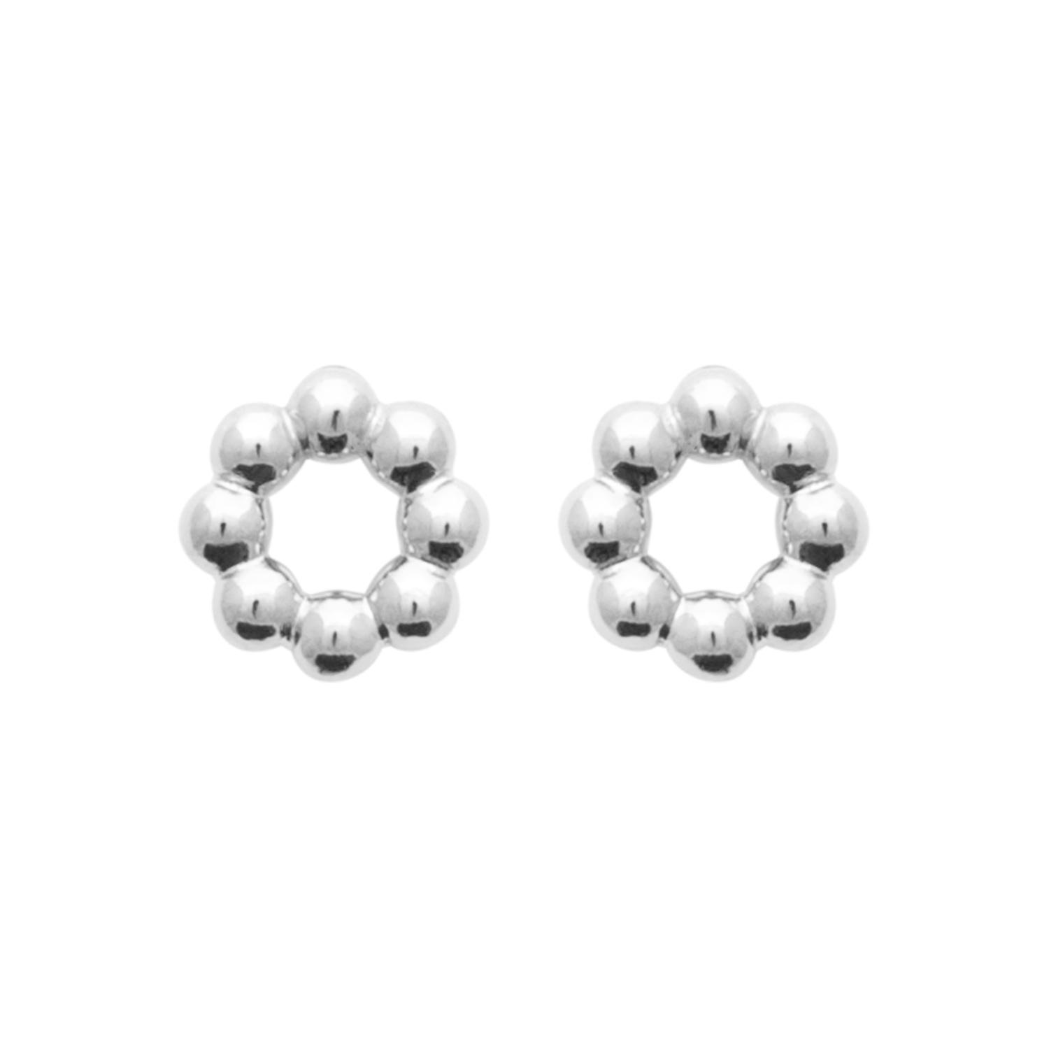 Boucles d'oreilles Argent 925/1000 Rhodié Motif Boules Diamètre 5mm