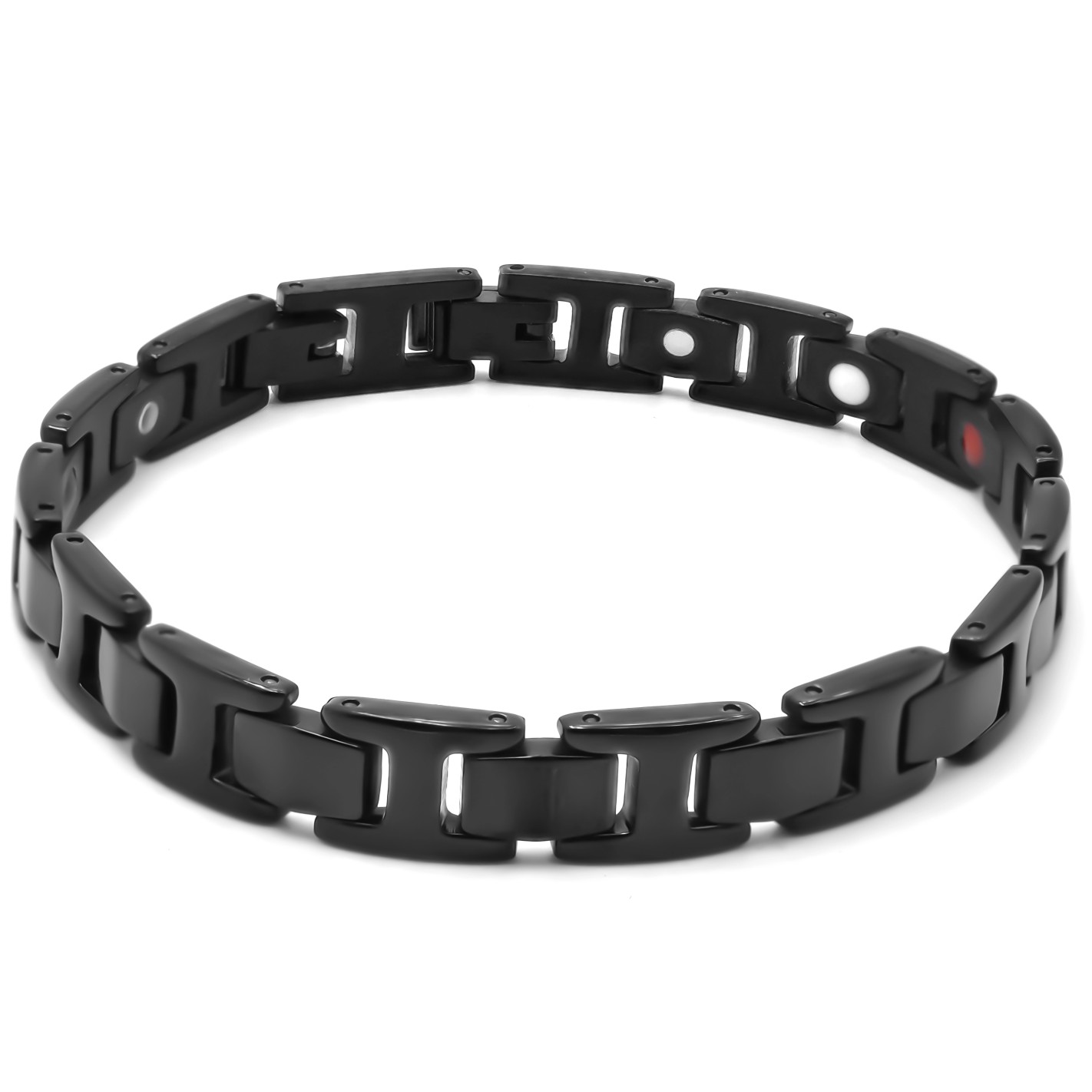Bracelet Fashion Steel Acier Noir PVD Magnétique
