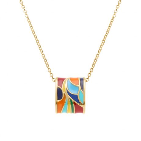 Collier Stella Mia Acier Doré et Résine Multicouleurs