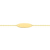 Bracelet Identité Bébé Plaqué Or avec Plaque Ovale Maille Forçat 15 cm