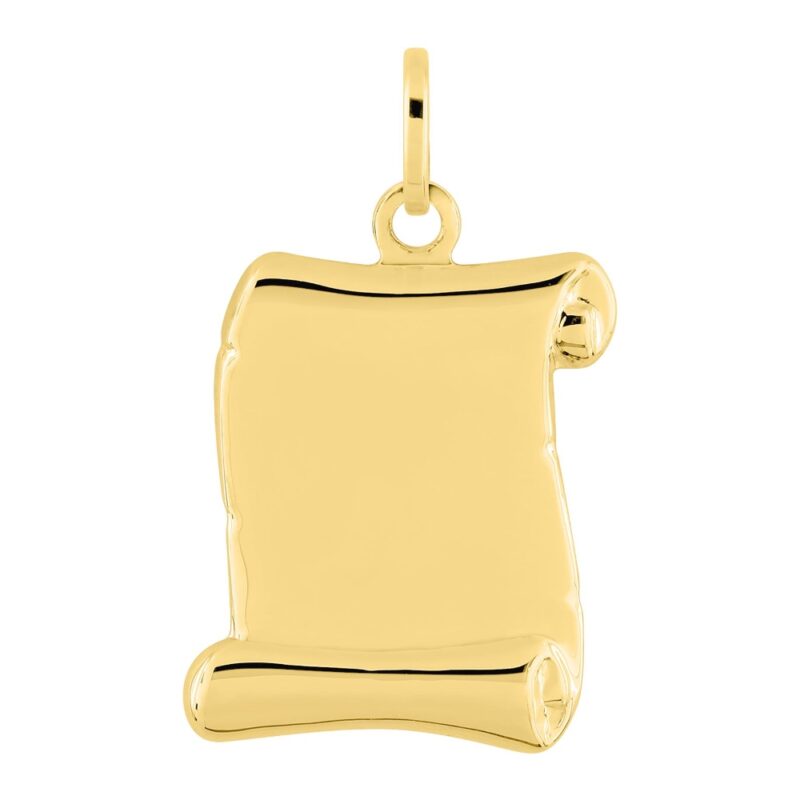 Médaille Or Jaune 750/1000 Forme Parchemin 16mm