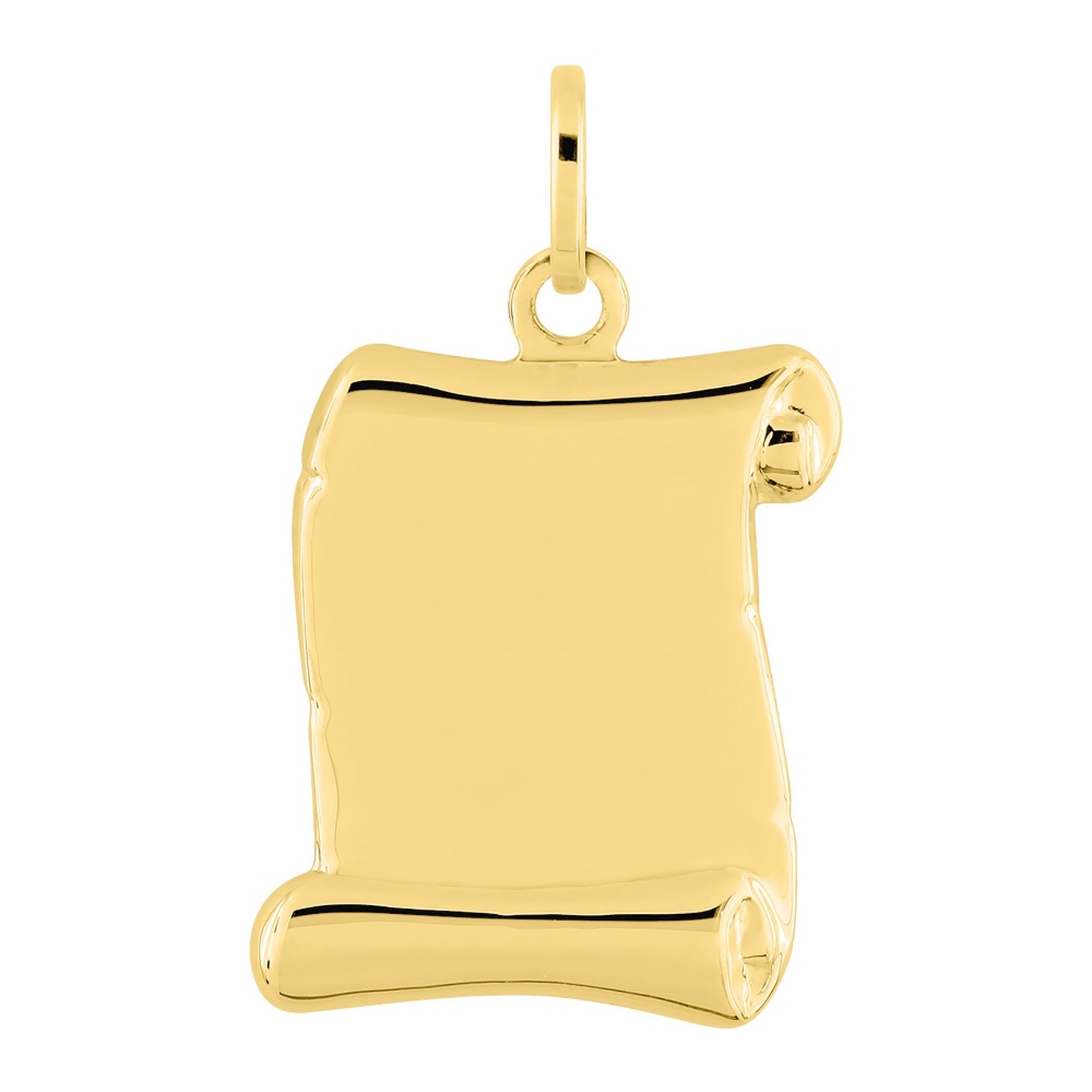 Médaille Or Jaune 750/1000 Forme Parchemin 16mm