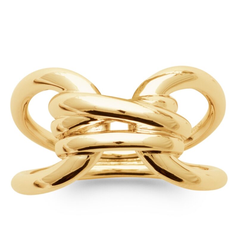 Bague Plaqué Or Jaune Motif Liens – Image 2