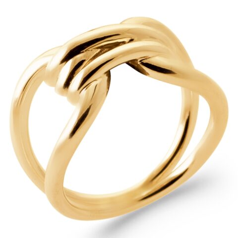 Bague Plaqué Or Jaune Motif Liens