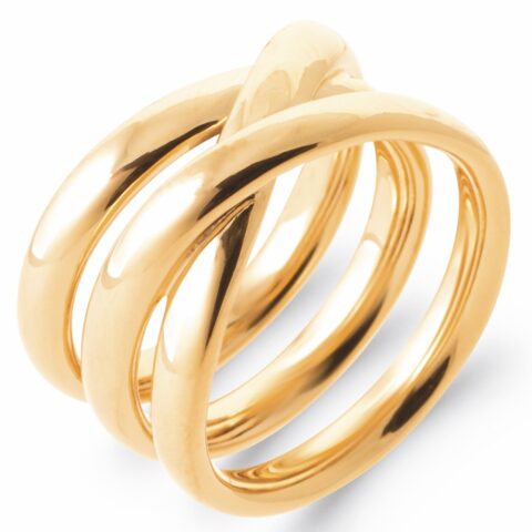 Bague Plaqué Or Jaune Motifs Croisés