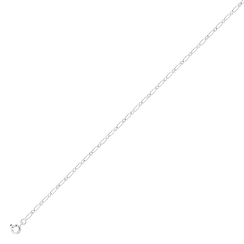 Bracelet Argent Rhodié 925/1000 Maille Cheval Alternée 1+1 Largeur 2.5mm – Image 2
