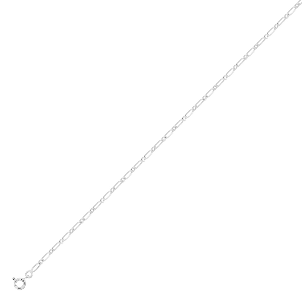 Bracelet Argent Rhodié 925/1000 Maille Cheval Alternée 1+1 Largeur 2.5mm – Image 2