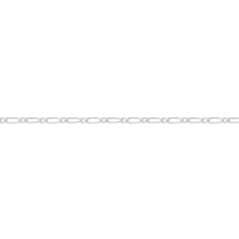 Bracelet Argent Rhodié 925/1000 Maille Cheval Alternée 1+1 Largeur 2.5mm