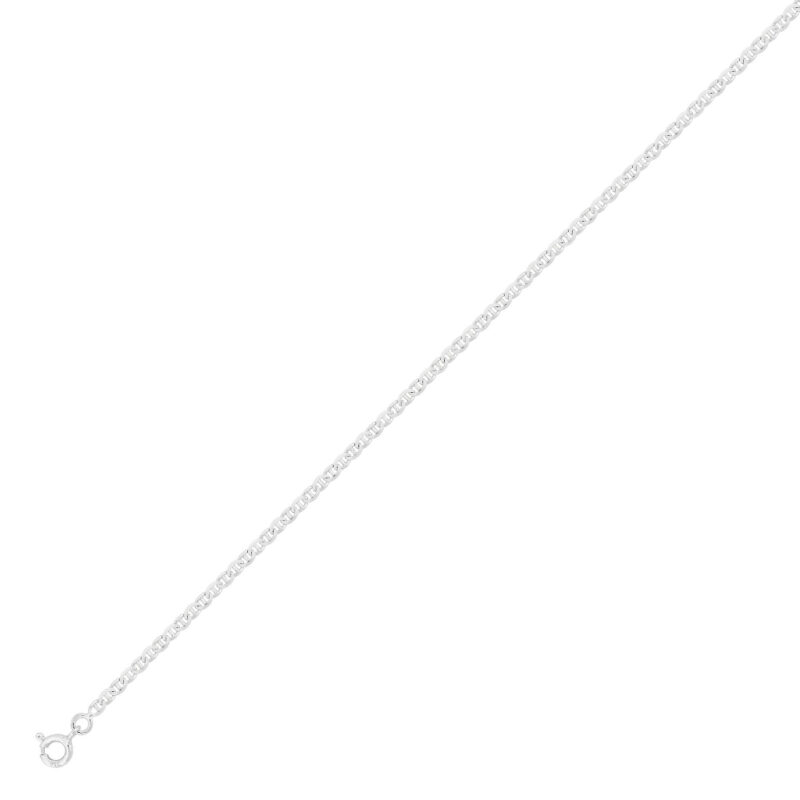 Bracelet Argent Rhodié 925/1000 Maille Marine Plate Largeur 2mm – Image 2