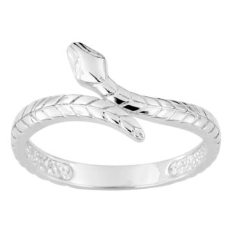 Bague Argent Rhodié 925/1000 Motif Serpent - 54