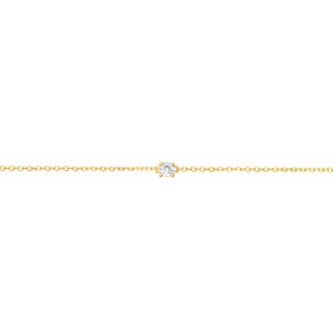 Bracelet Plaqué Or Jaune et Oxyde Serti 4 Griffes 4mm