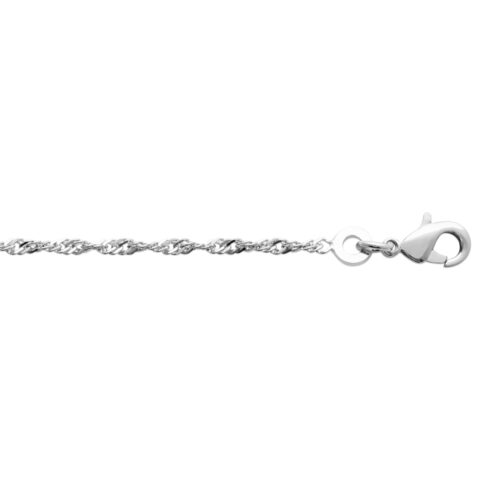 Bracelet Argent Rhodié 925/1000 Maille Singapour 1.9mm