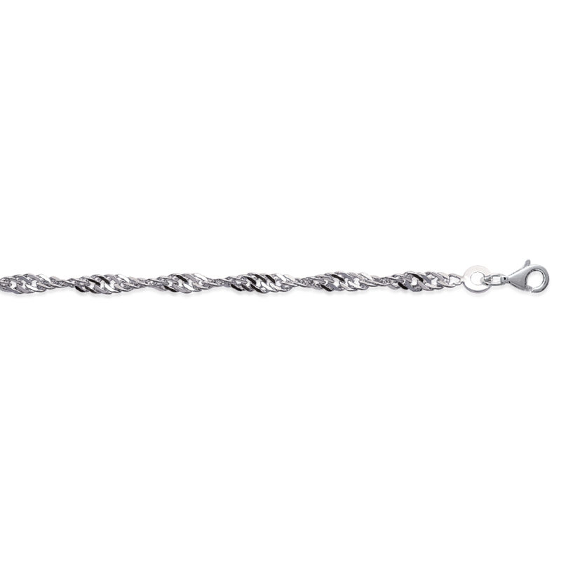 Bracelet Argent Rhodié 925/1000 Maille Singapour 3mm